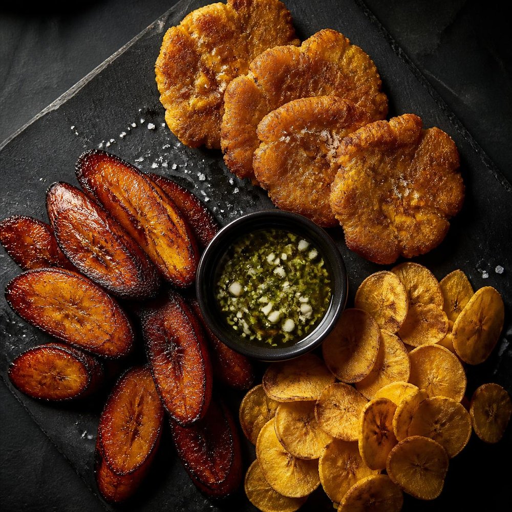 Plantain three ways with mojo