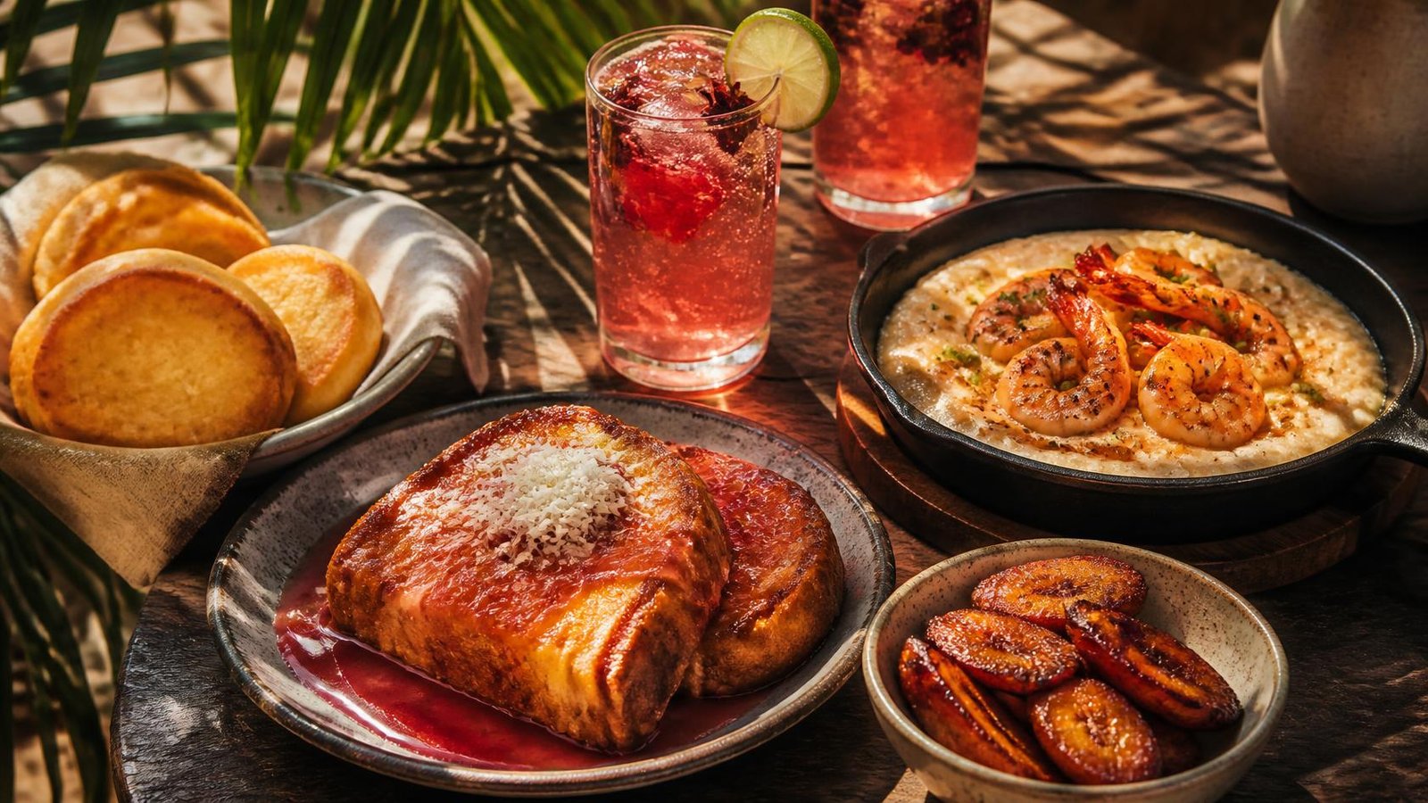 Sunday brunch spread in the courtyard